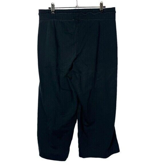 Nike Black Premium Tonal Cropped Wide Leg Sweatpants M - Picture 3 of 5